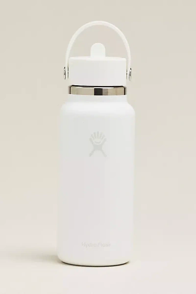 Hydro Flask 32 Oz. Wide Mouth With Flex Straw Cap Water Bottle In White