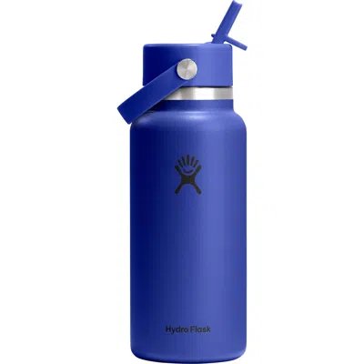 Hydro Flask 32-ounce Wide Mouth Flex Straw Cap Water Bottle In Blue