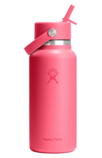 Hydro Flask 32-ounce Wide Mouth Flex Straw Cap Water Bottle In Pink