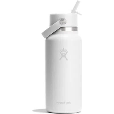 Hydro Flask 32-ounce Wide Mouth Flex Straw Cap Water Bottle In White