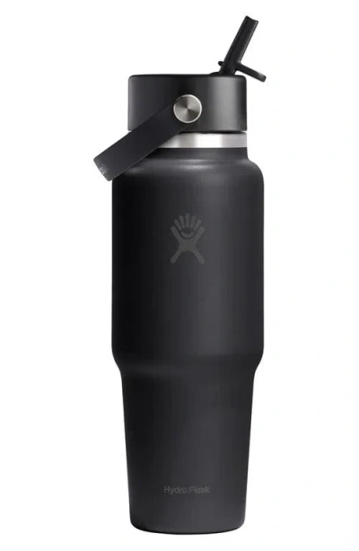 Hydro Flask 32-ounce Wide Mouth Travel Bottle With Flex Straw Cap In Black