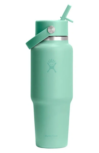 Hydro Flask 32-ounce Wide Mouth Travel Bottle With Flex Straw Cap In Green