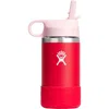 Hydro Flask Kids' 12-ounce Wide Mouth Straw Cap Water Bottle In Goji