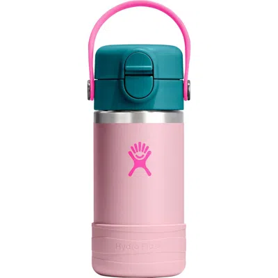 Hydro Flask Kids' 12 Oz. Wide Mouth Covered Straw Water Bottle In Pink