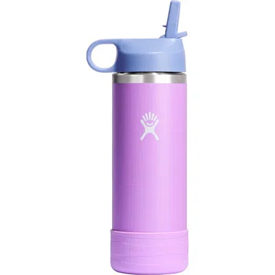 Hydro Flask Kids' 18-ounce Wide Mouth Straw Cap Water Bottle In Anemone