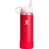 Hydro Flask Kids' 18-ounce Wide Mouth Straw Cap Water Bottle In Goji