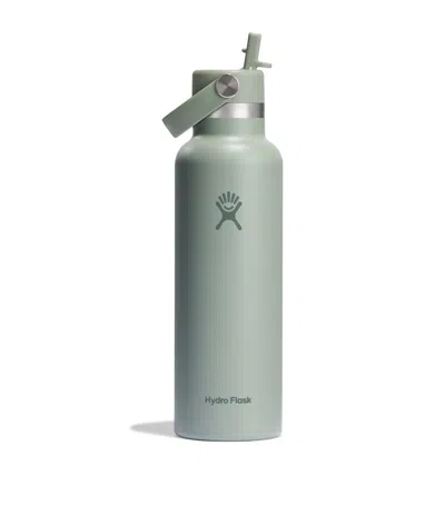 Hydro Flask Standard Mouth Bottle With Flex Straw Cap In Gray