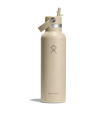 Hydro Flask Standard Mouth Bottle With Flex Straw Cap In Neutral