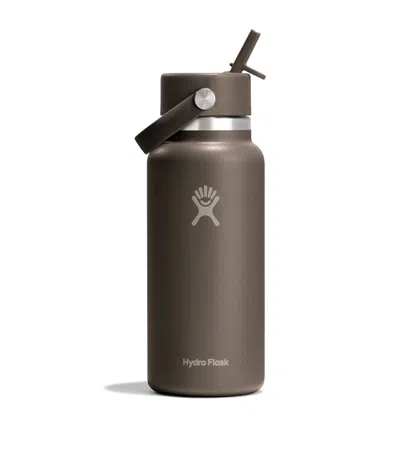 Hydro Flask Wide Mouth Bottle With Flex Straw Cap In Brown
