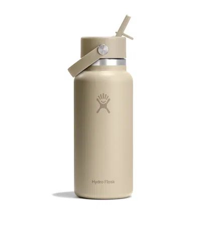 Hydro Flask Wide Mouth Bottle With Flex Straw Cap In Neutral
