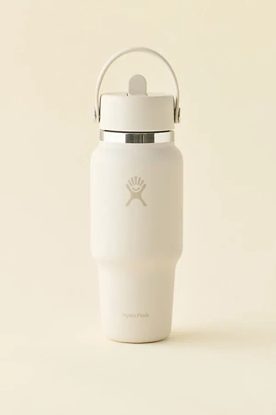 Hydro Flask Wide Mouth Flex Straw 24 oz Water Bottle In Oat At Urban Outfitters In White