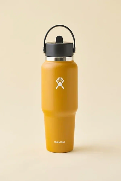 Hydro Flask Wide Mouth Flex Straw 32 oz Travel Water Bottle In Fossil At Urban Outfitters In Yellow