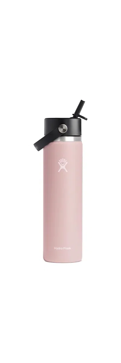 Hydro Flask Wide Mouth Water Bottle With Flex Straw Cap - 24 oz In Pink