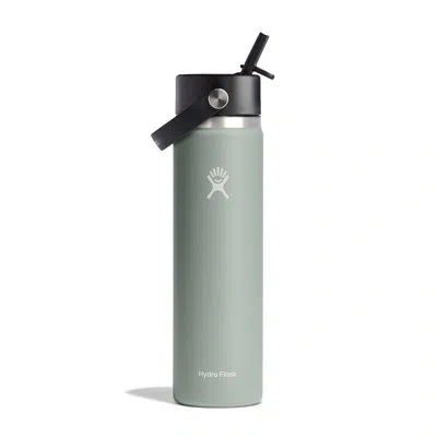 Hydro Flask Wide Mouth Water Bottle With Straw Cap, 24 oz - Cascade Blue In Agave