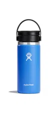 Hydro Flask Wide Mouth With Flex Sip Lid Insulated Water Bottle Travel Mug - 16 oz - Cascade In Blue