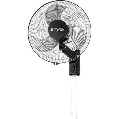 Hydrofarm Active Air 16 Inch 3-speed Metal Wall Mountable Oscillating Tilt Fan In Black