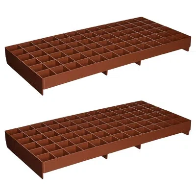 Hydrofarm Grodon Double-sided Terracotta Gro-smart Tray With 78 Cells, 2 Pack In Brown