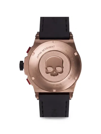 Hydrogen Otto 44mm Chronograph Skull Watch In Brown