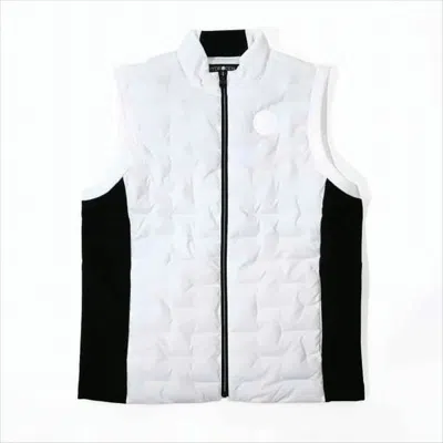 Hydrogen Quilted Sleeveless Vest With High Collar In White