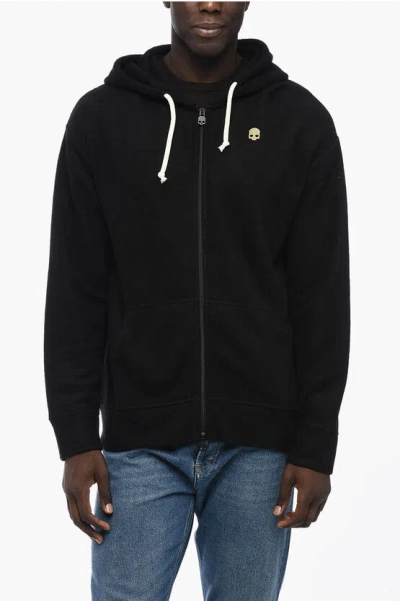 Hydrogen Solid Color Skull Fz Sweatshirt With Zip Closure