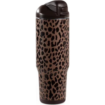 Hydrojug Ease2o 40oz Insulated Stainless Steel Water Bottle With Dual Sip & Chug Lid In Animal Print