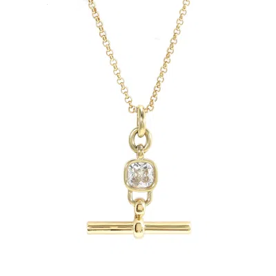 Hye Jane Jewelry Women's Gold Astra Solitare T-bar Necklace
