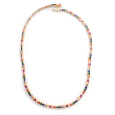 Hye Jane Jewelry Women's Red / Orange / Yellow Rainbow Parker Tennis Necklace In Multi