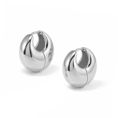 Hye Jane Jewelry Women's Silver Angelina Puffy Hoop Earring