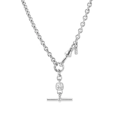 Hye Jane Jewelry Women's Silver Astra Solitare On Rowan Chain Necklace