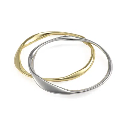 Hye Jane Jewelry Women's Silver / Gold Tomboy Metal Bangles - Two Tone In Silver/gold