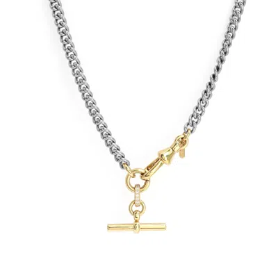 Hye Jane Jewelry Women's Silver / Gold Two-tone Jett T-bar Chain Necklace In Silver/gold