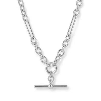Hye Jane Jewelry Women's Silver Kin T-bar Necklace With Simone Chain