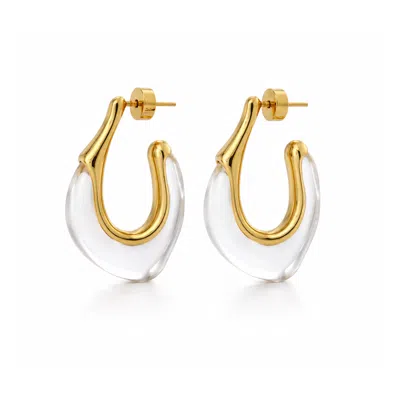 Hye Jane Jewelry Women's White Gaia Clear Lucite Resin Hoops