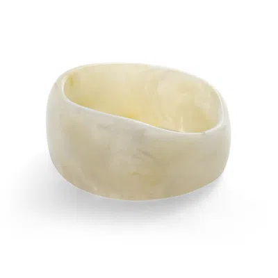 Hye Jane Jewelry Women's White / Neutrals Bone Resin Marbled Forma Cuff