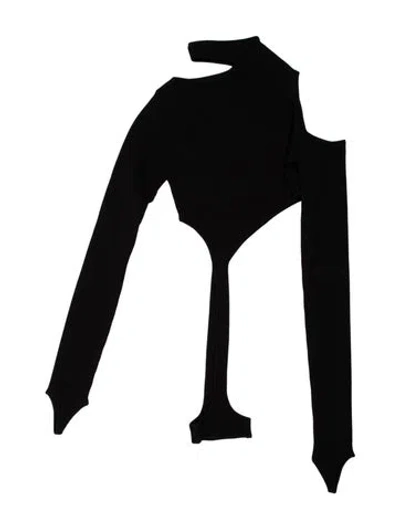 Pre-owned Hyein Seo Asymmetrical Long Sleeve Top In Black