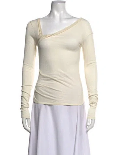Pre-owned Hyein Seo Asymmetrical Long Sleeve Top In Neutrals