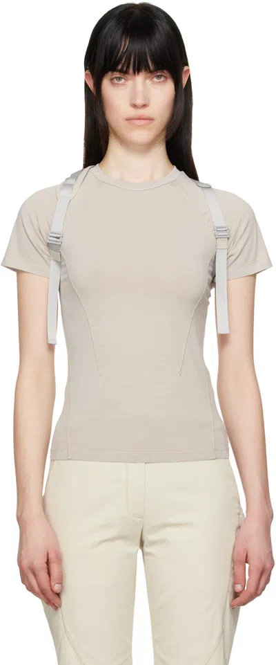Hyein Seo Beige Dyed Backstrap T-shirt In Sand Grey
