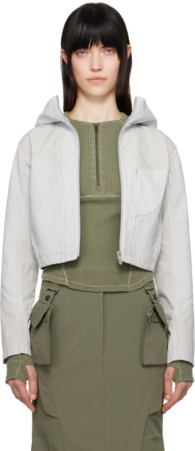 Hyein Seo Beige Dyed Crop Jacket In Sand Grey
