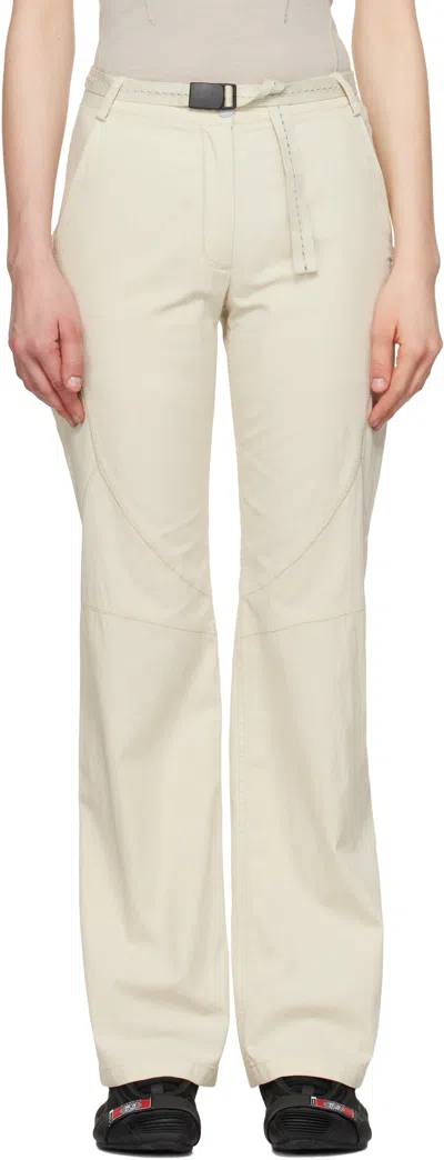 Hyein Seo Beige Low-rise Belted Trousers In Ivory