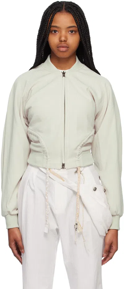 Hyein Seo Beige Reversible Bomber Jacket In Light Grey