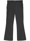 Hyein Seo Belted Cropped Taffeta Trousers In Grey