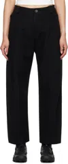 Hyein Seo Black Bent Trousers In Black