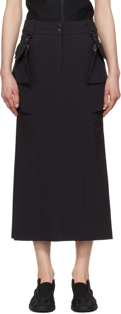 Hyein Seo Black Cargo Midi Skirt