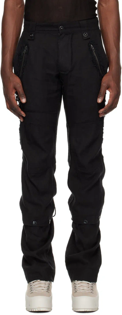 Hyein Seo Black Distressed Trousers