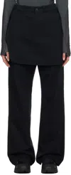 Hyein Seo Black Flap Trousers In Black