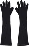 Hyein Seo Black Graphic Long Gloves In Black