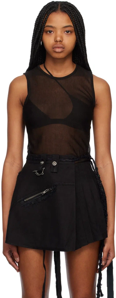 Hyein Seo Black Paneled Tank Top