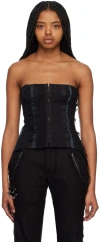 Hyein Seo Black Patchwork Camisole In Black