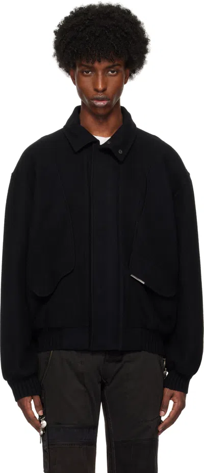 Hyein Seo Black Wool Bomber Jacket