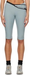 Hyein Seo Blue Belted Shorts In Ash Blue